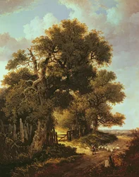 Landschaft mit jungem Hirtenjungen